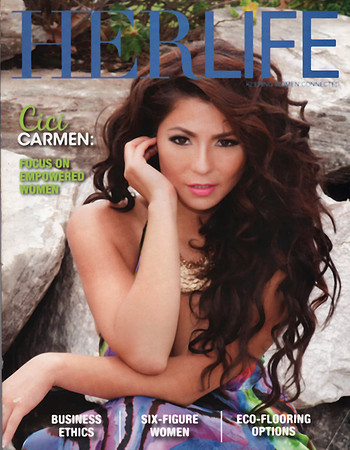 Herlife Magazine cover photo and article spread